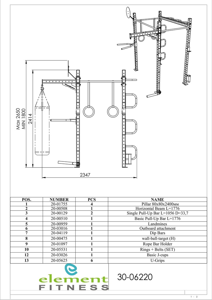 Gym Super Pack Specification Sheet